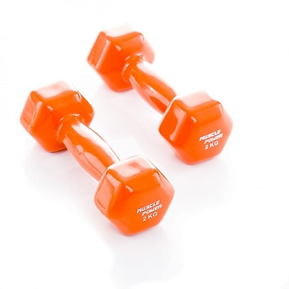 30237-Muscle-Power-Vinyl-Dumbbellset-2-x-2-KG-Oranje-MP920-afbeelding-1