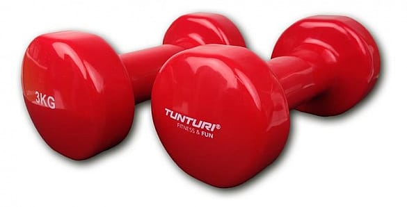 19954-Tunturi-Dumbells-Vinyl-Overtrokken-Gietijzer-Rood-3-kg-14TUSFU111-afbeelding-1