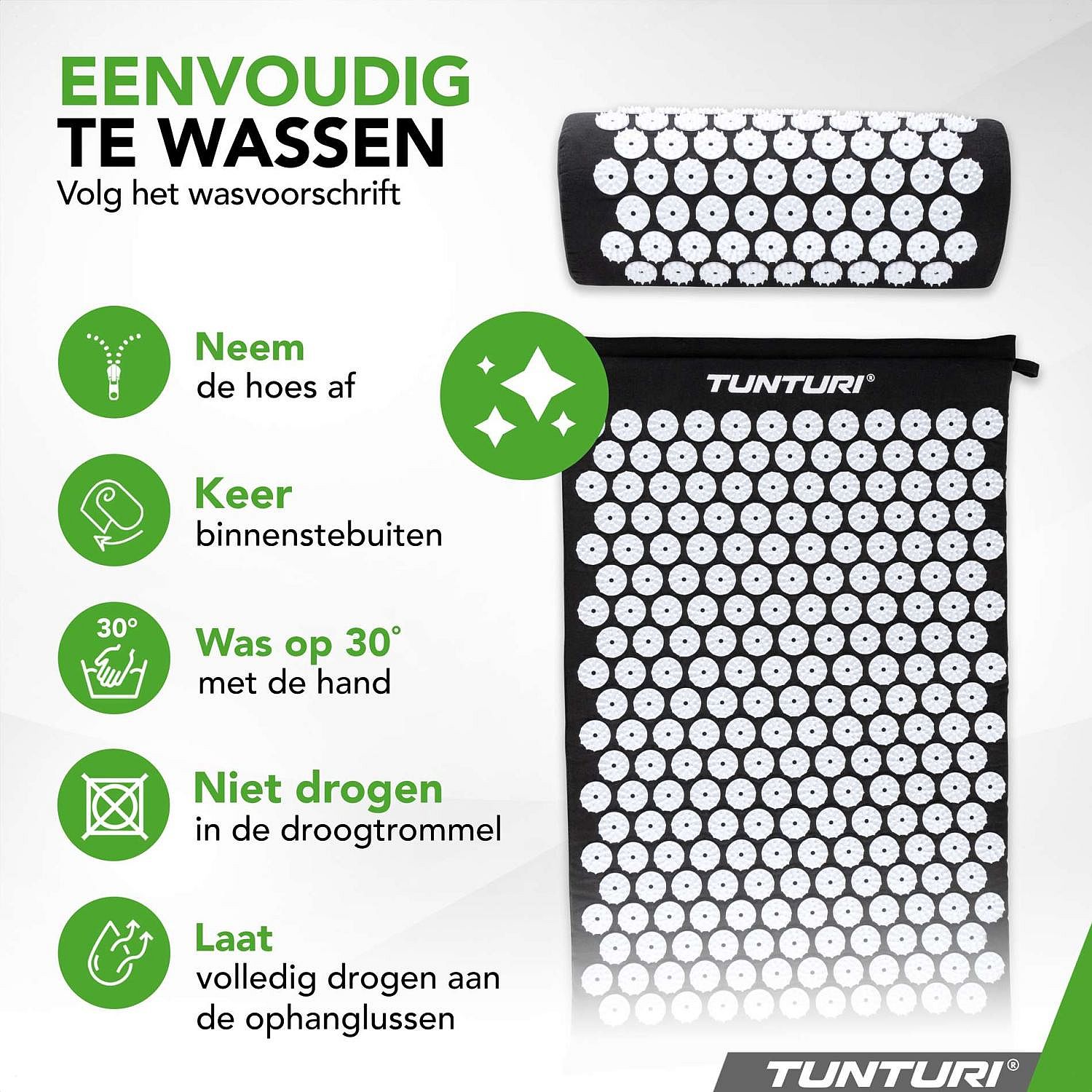 95749-Tunturi-Spijkermat---Acupressuur-mat-en-kussen-groen-afbeelding-4