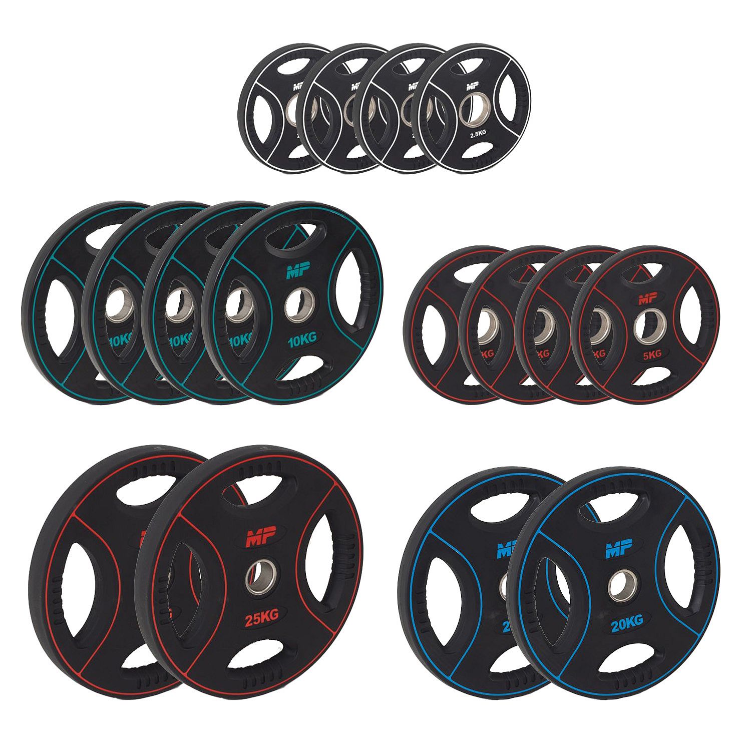 113961-Muscle-Power-50mm-PU-halterschijf-set-160KG-afbeelding-1