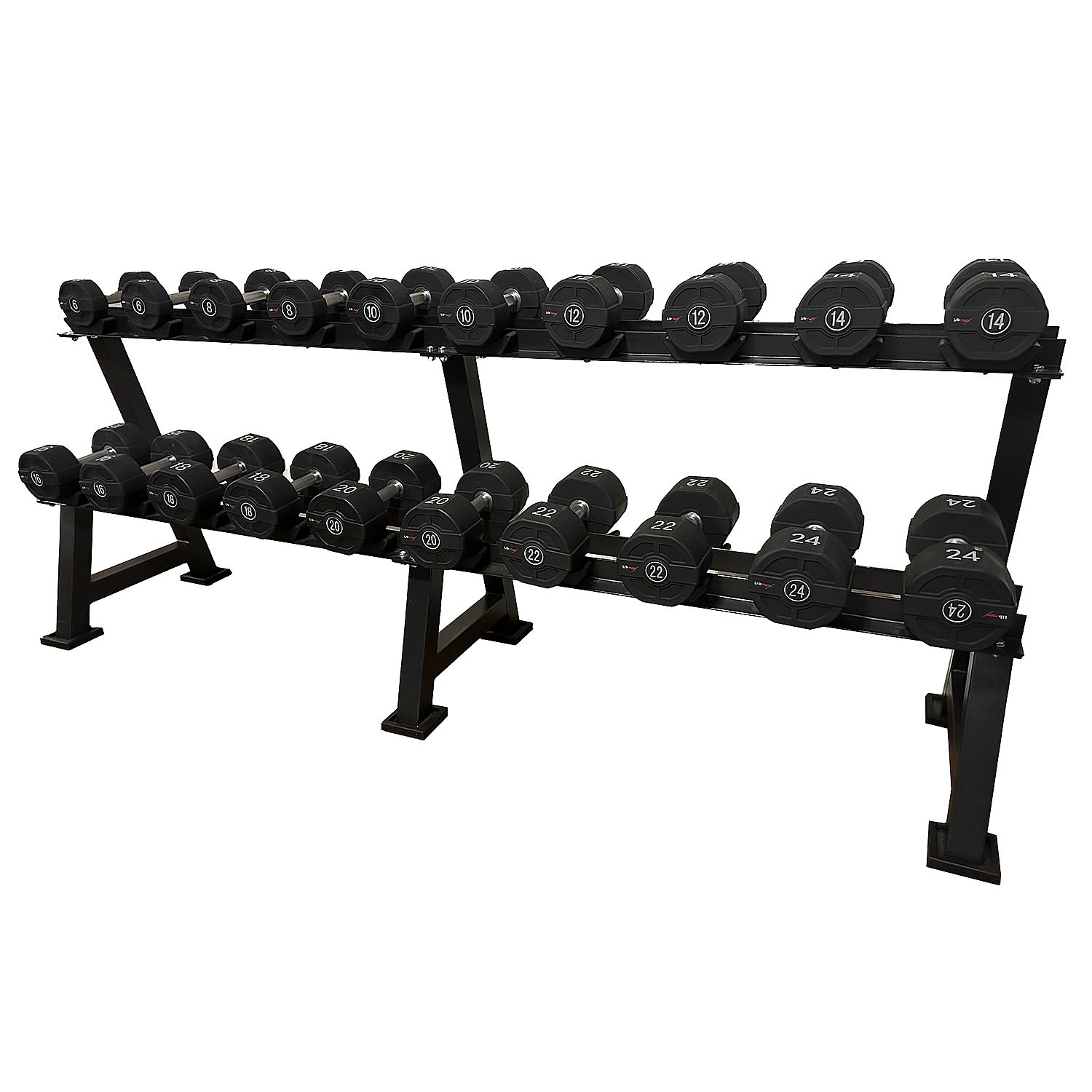 119892-Lifemaxx-dumbbellset-8-24kg-inclusief-opbergrek-demo-model-afbeelding-1
