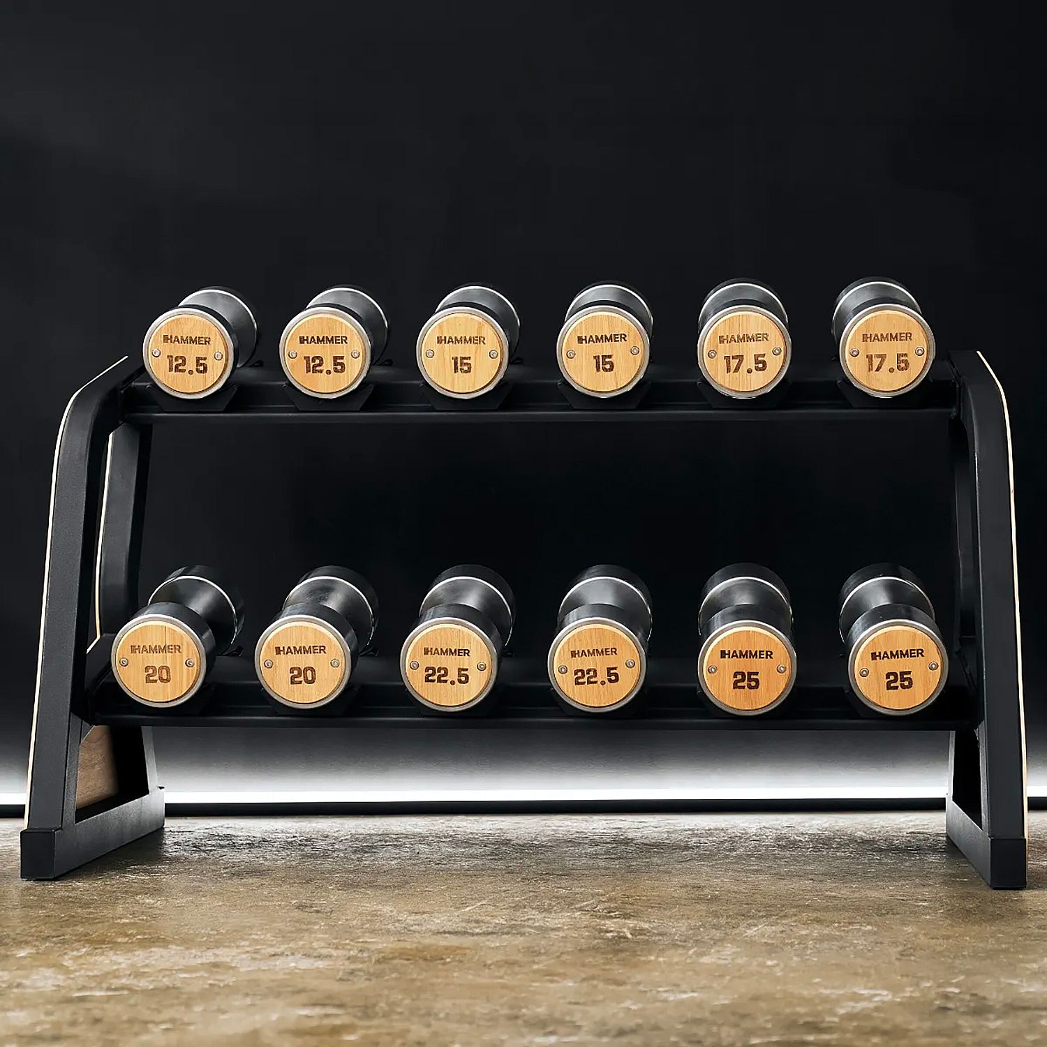 143626-Hammer-dumbbell-rek-125-25-kg-eikenhout-afbeelding-2