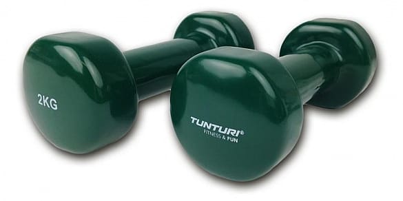 19953-Tunturi-Dumbells-Vinyl-Overtrokken-Gietijzer-Groen-2-kg-14TUSFU110-afbeelding-1