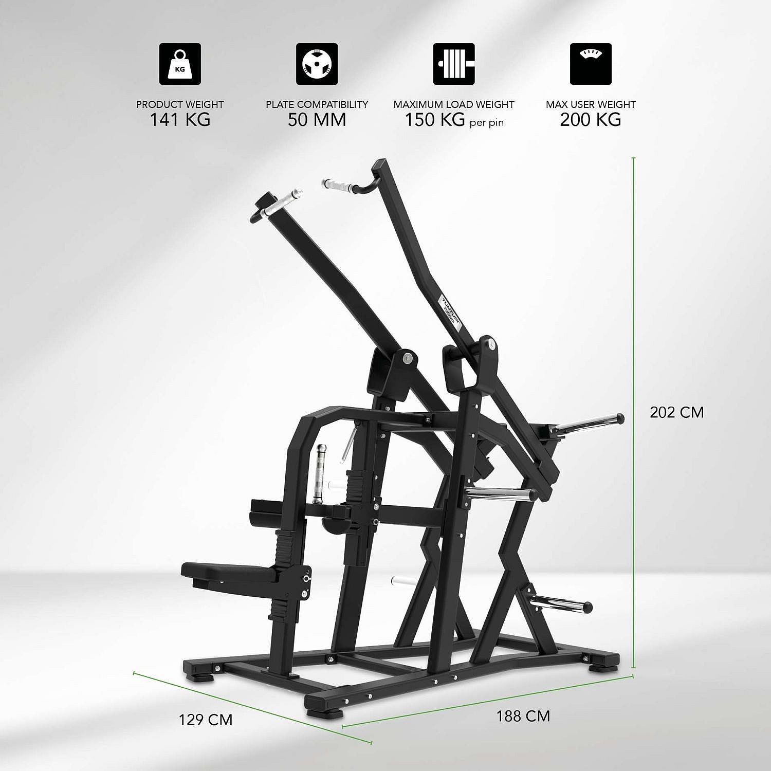 121697-Tunturi-Platinum-Wide-Lat-Pulldown-Plate-Loaded-afbeelding-6