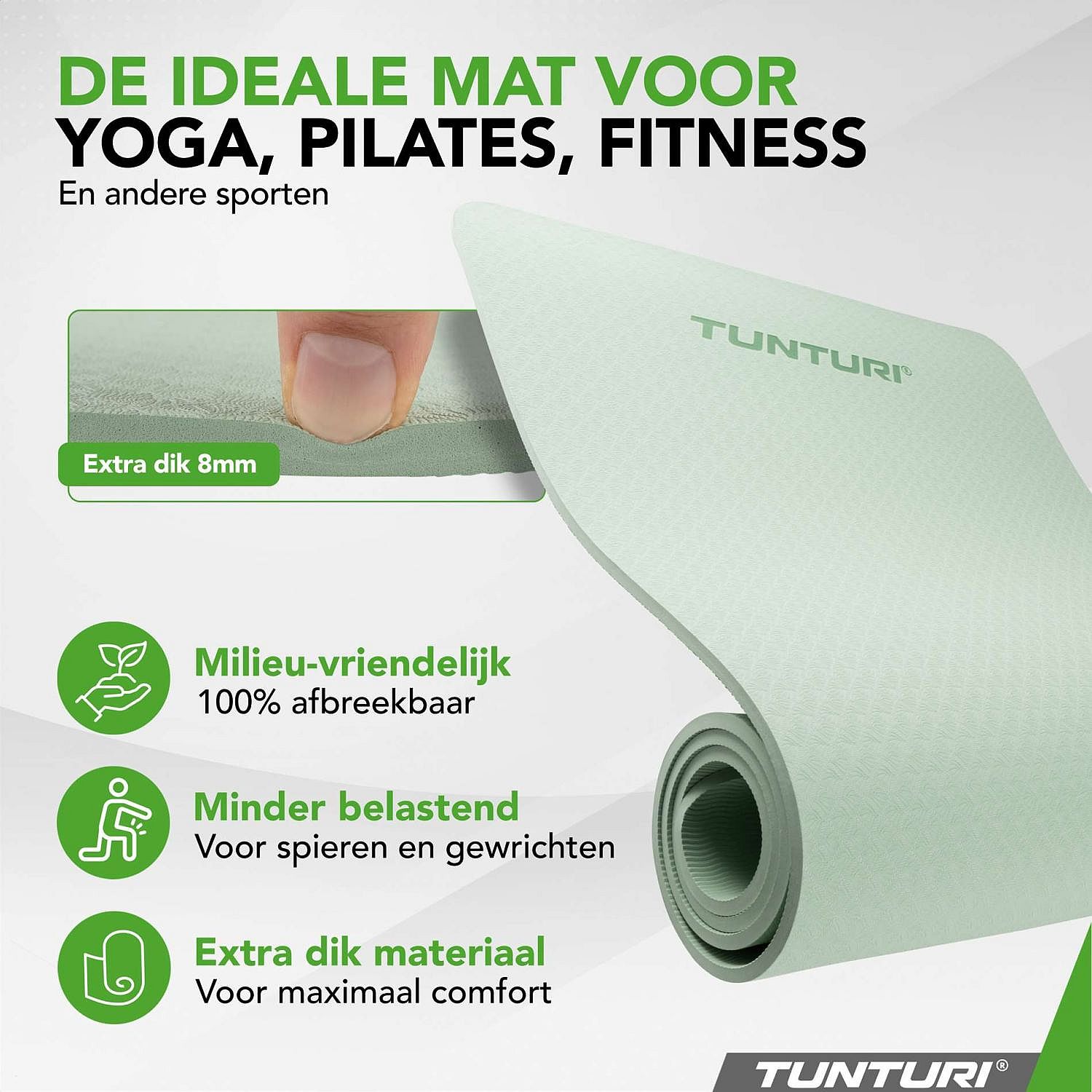 95751-Tunturi-Yogamat-8MM-Lichtgroen-afbeelding-2
